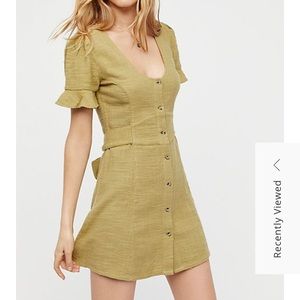 Free People Life Is Sweeter Linen Mini Dress Boho
